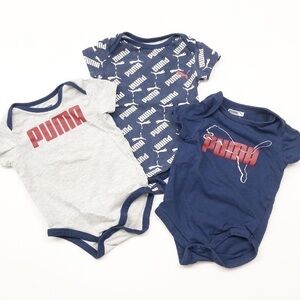 Puma logo 3 pack baby bodysuits